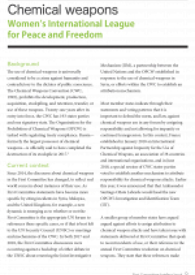 Chemical weapons in First Committee Briefing Book 2019