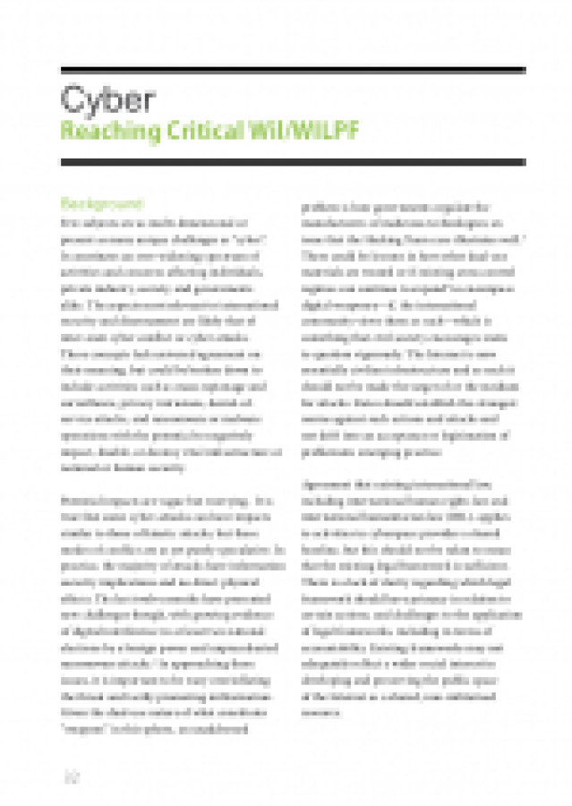 Cyber in First Committee in Briefing Book 2017