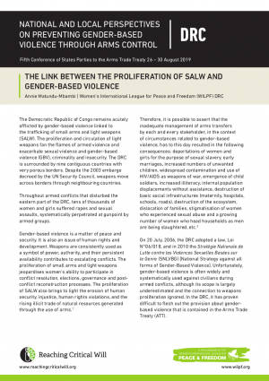 The link between the proliferation of SALW and gender-based violence in the DRC