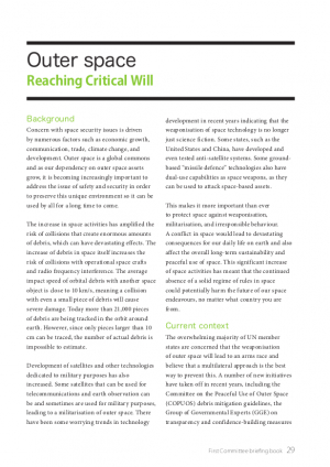 Outer space in First Committee in Briefing Book 2015