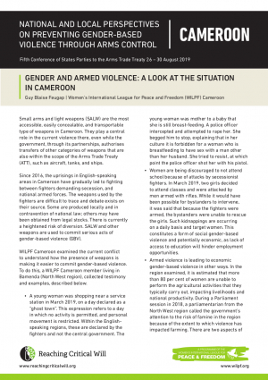 Gender and armed violence: A look at the situation in Cameroon, WILPF Cameroon