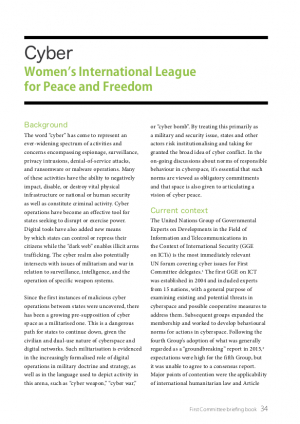 Cyber in First Committee in Briefing Book 2018